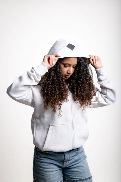 World Vision "Frost White" Zip-Up Hoodie